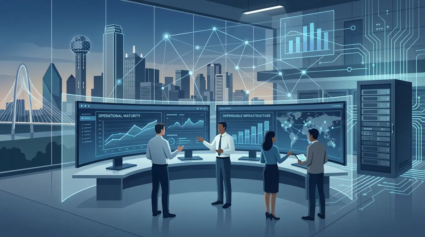 Managed It Services Dallas: What Serious Buyers Should Expect editorial illustration in Dallas for operations leaders